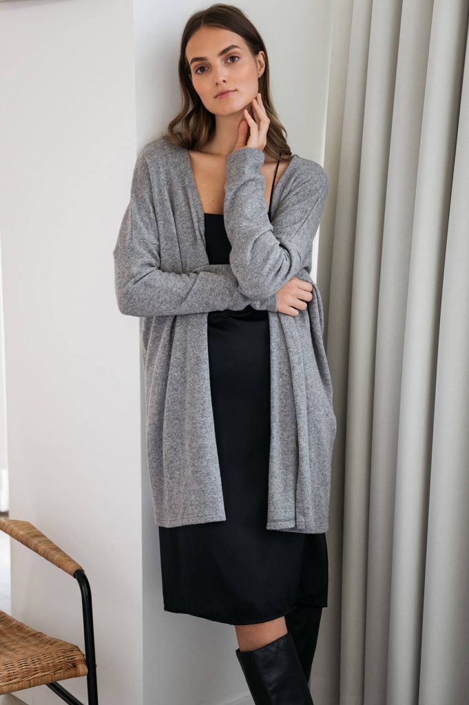 Gray cardigan in wool PASSION