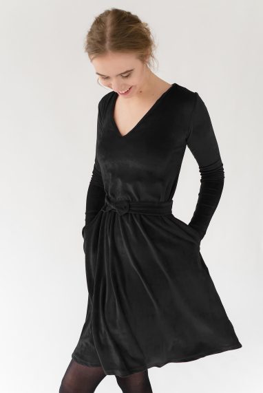 LeMuse black JAZZ velvet dress