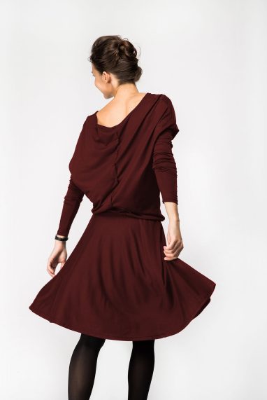 LeMuse burgundy SUNFLOWER dress