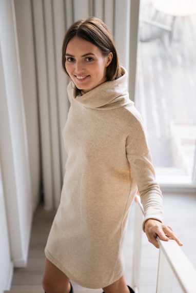 LeMuse cream OVERSIZED wool sweater dress