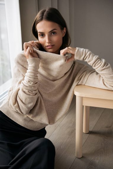 LeMuse cream POEM wool sweater