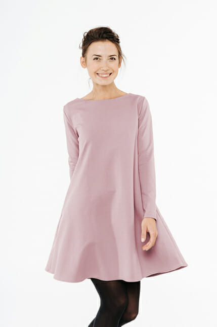 LeMuse dusty rose CALMNESS dress with buttons