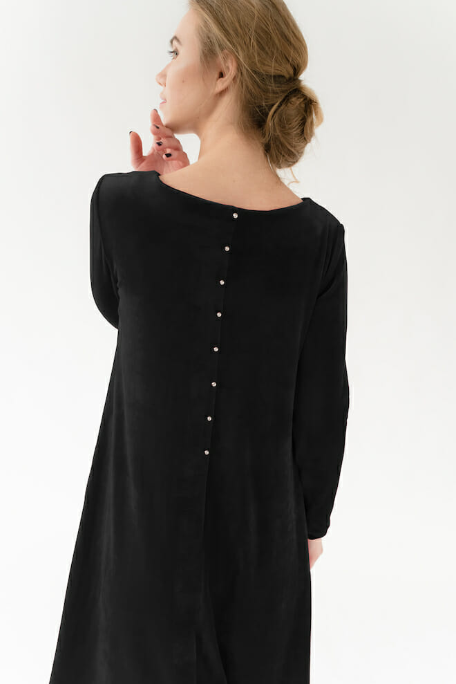 LeMuse black CALMNESS velvet dress