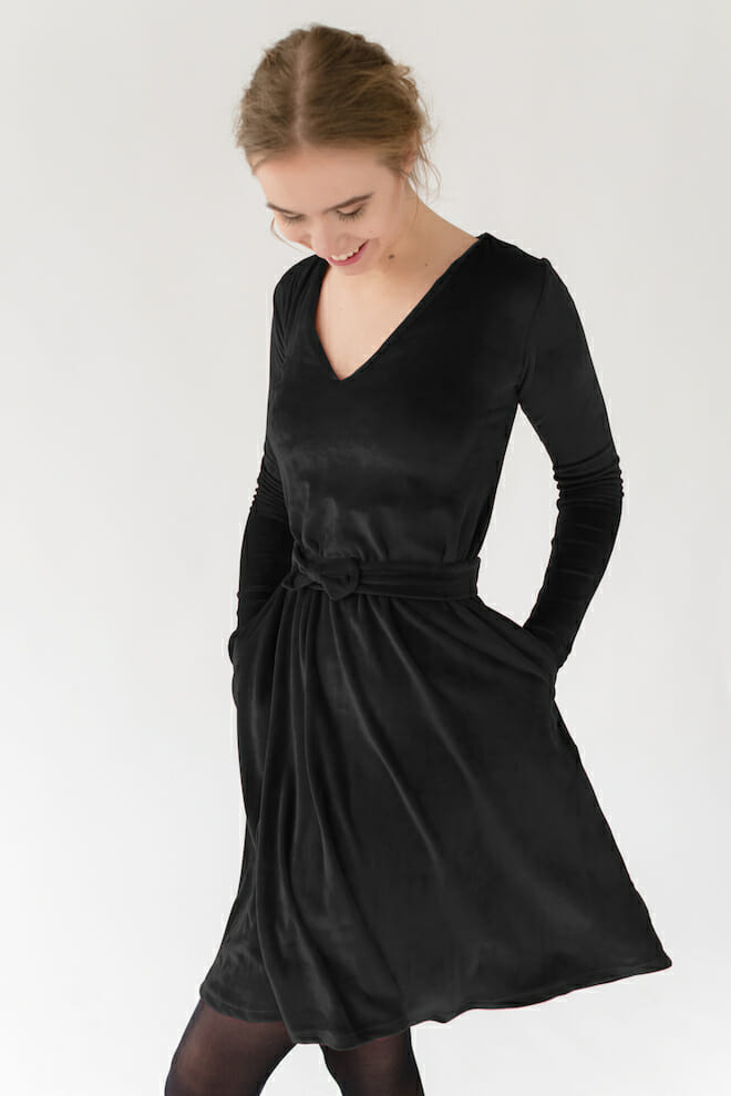 LeMuse black JAZZ velvet dress