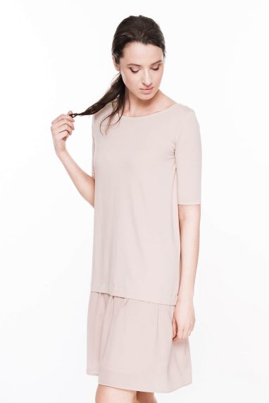 LeMuse nude TOUCH silky dress