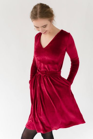 LeMuse red JAZZ velvet dress