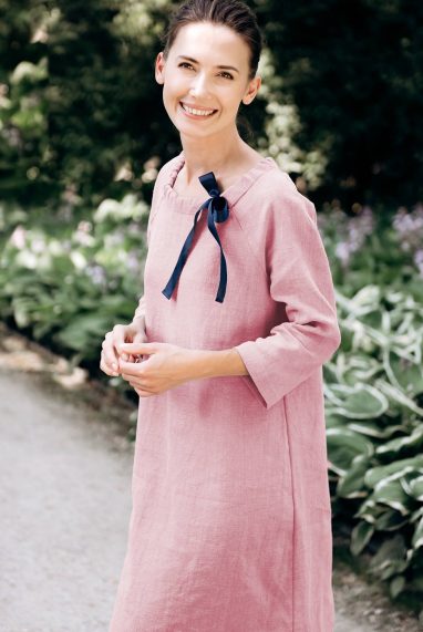Light pink linen dress FRENCH