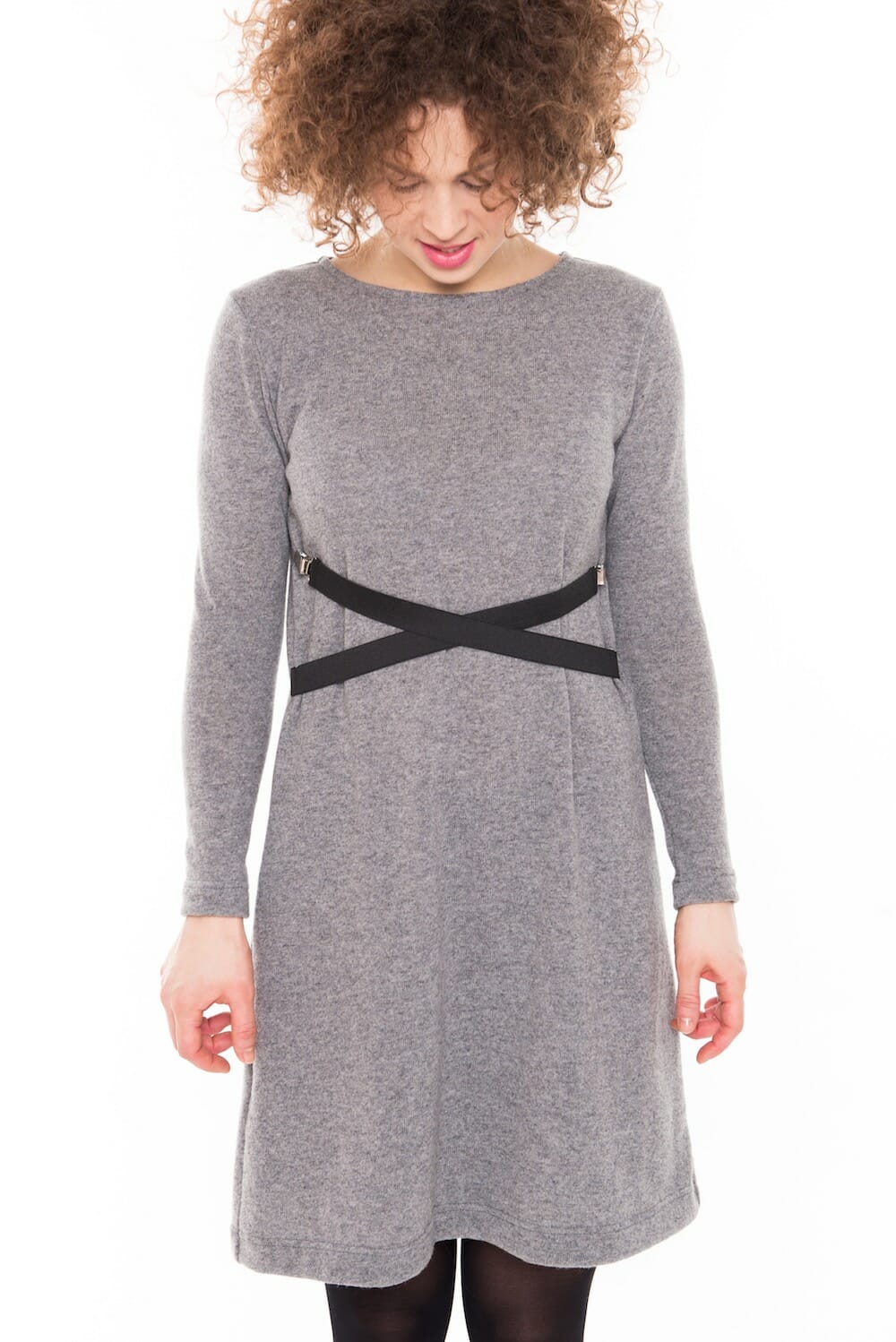 Long sleeve sweater dress in grey DANCE