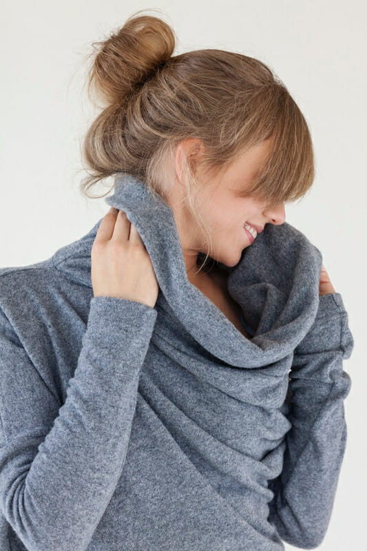 Winter dress in grey wool WAVE